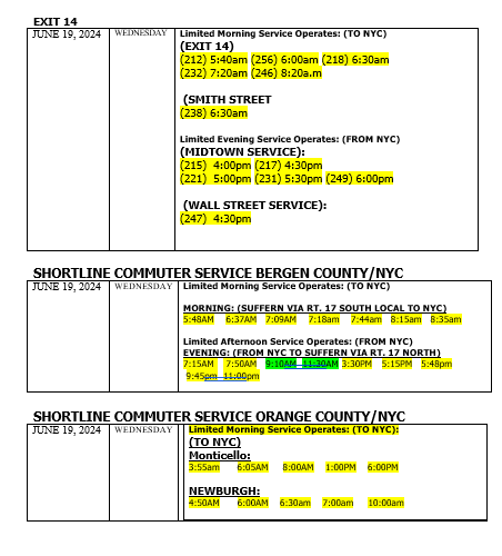 Holiday Schedule