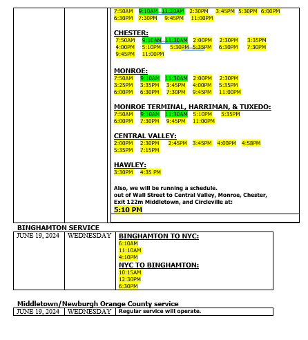 Holiday Schedule